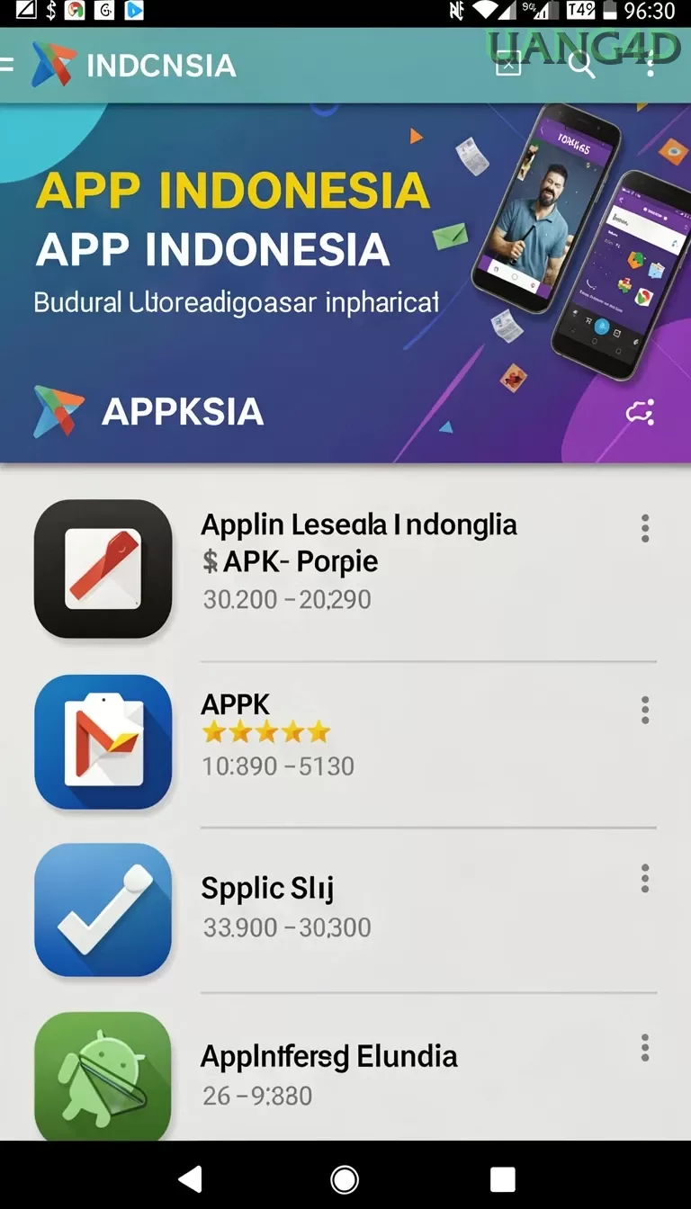 Cuplikan layar METRO4D — menu navigasi